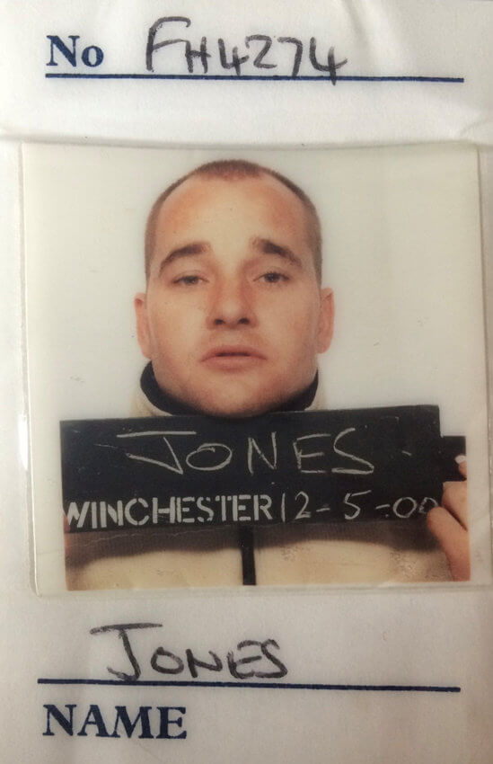 Prison mug shot of Gethin Jones in the year 2000