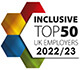 Inclusive Top 50 UK Employers logo 2022/23