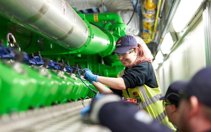 Mitie female engineering apprentice at work