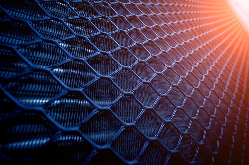 Close up of wire mesh background of an air conditioner unit