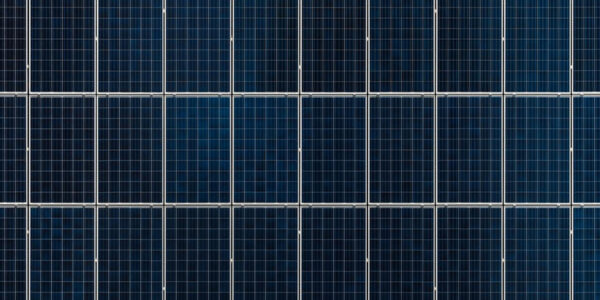 Dark solar panels from a top down view