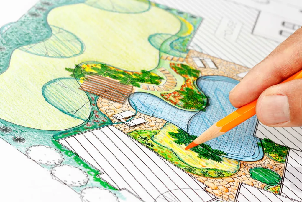 Landscaping design sketch