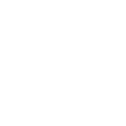 White illustration outline of a crumpled, full rubbish bag tied at the neck