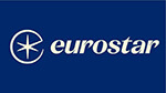Eurostar logo - dark blue background with a five-pointed star in a white circle to the left, with 'Eurostar' lettering to the right