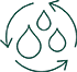 http://Dark%20green%20illustration%20outline%20of%20three%20water%20drops%20inside%20a%20a%20circle%20of%20arrows