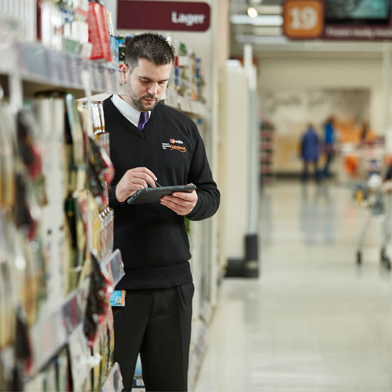 Mitie security officer in a Sainsbury's retail store