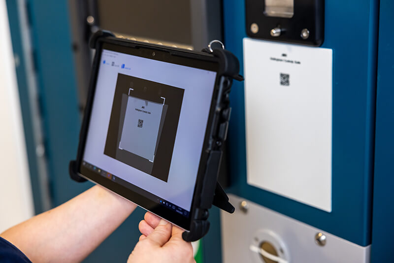 Scanning a security door