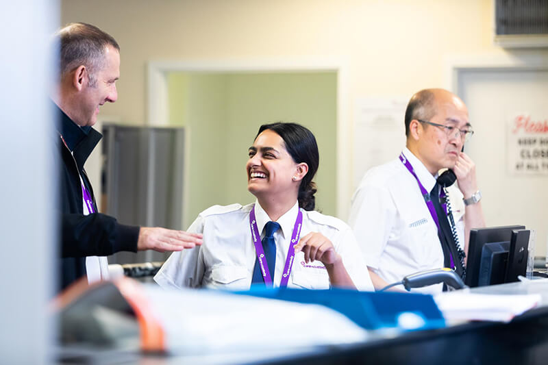 Smiling receptionist at Care and Custody