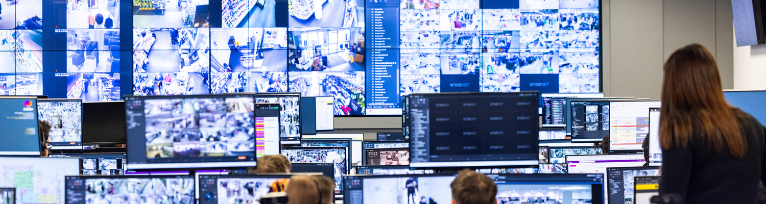 Screens at Mitie Security Operating Centre