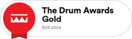 Gold winner logo, B2B Audio, Drum Awards 2024