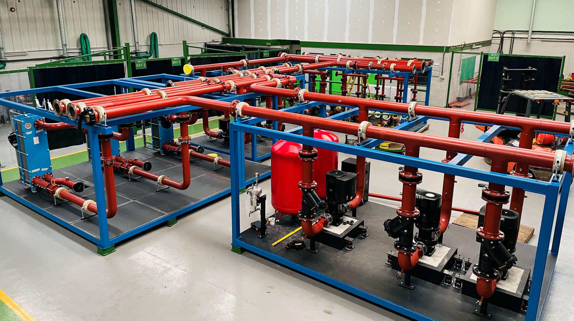 Plant room for heat pumps