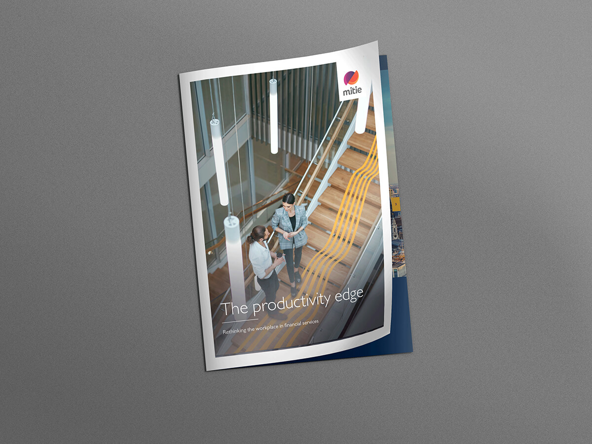 Front cover of The Productivity Edge report on financial service workplaces
