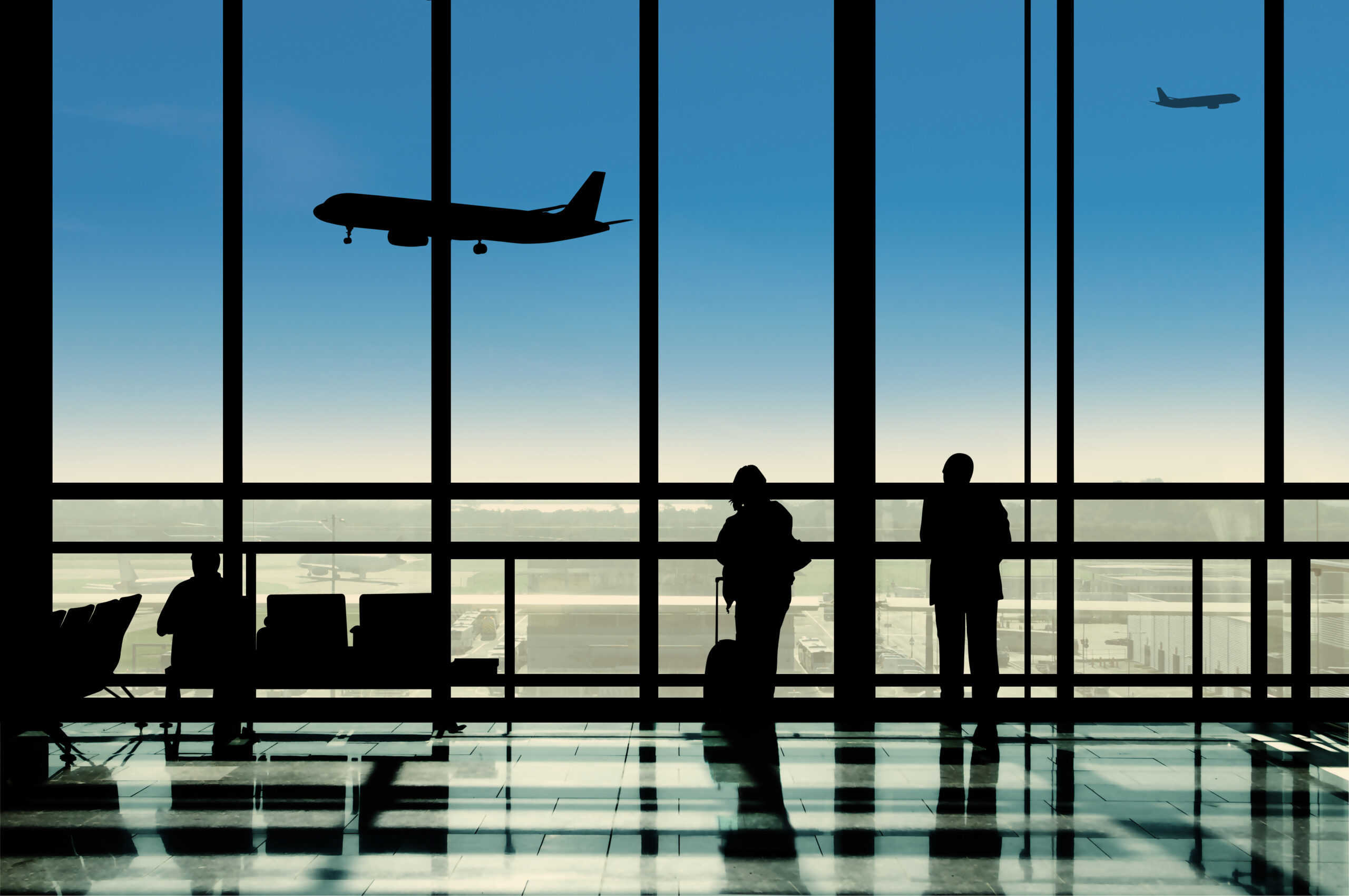 Airport at dusk