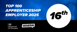 Department for Education Top 100 ApprenticeshipEmployer 2025, 16th logo