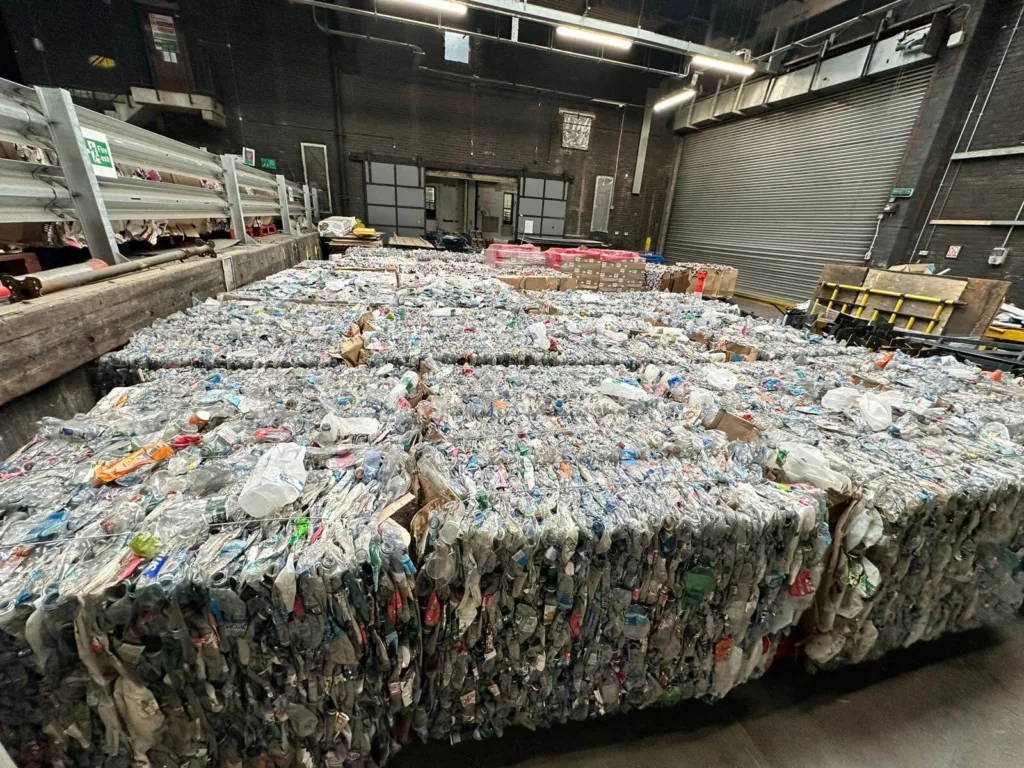 Waste in a depot at London Euston rail station
