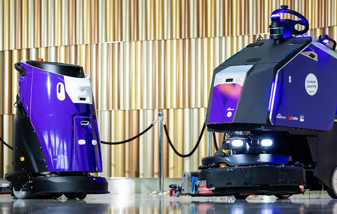 Mitie cleaning robots at London Heathrow Airport