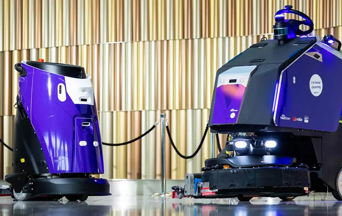 Mitie cleaning robots at London Heathrow Airport