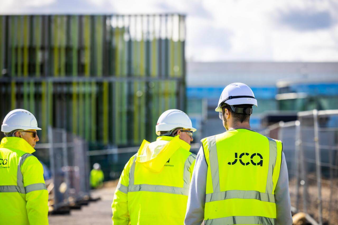 JCA colleagues at a building construction site