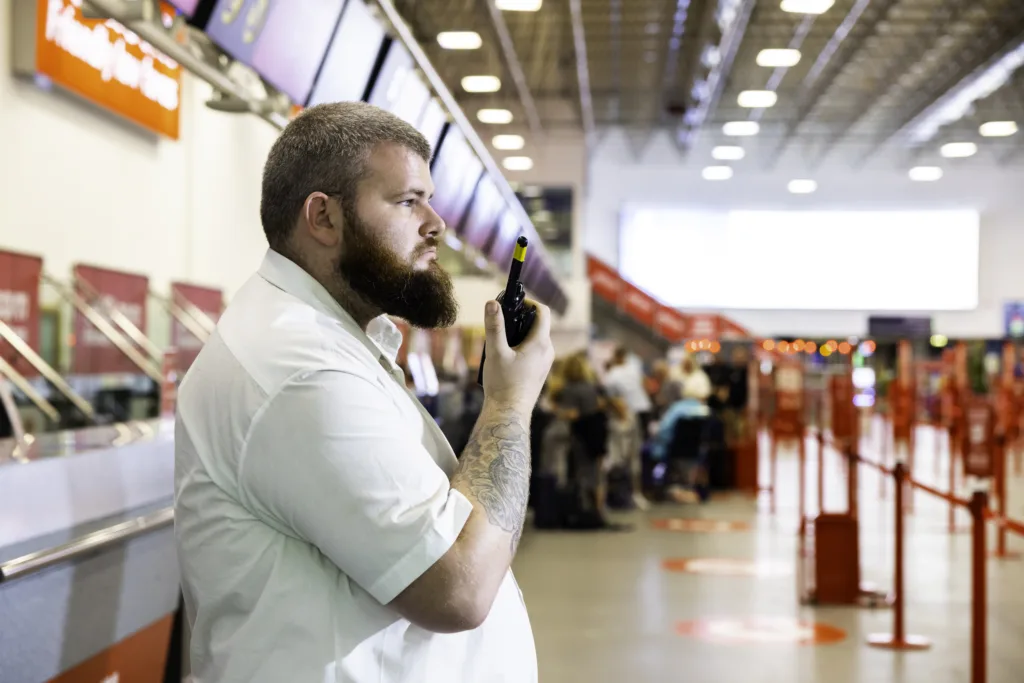 Mitie security colleague at Birmingham Airport