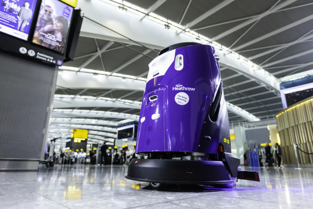 Cleaning Cobot at Heathrow Airport