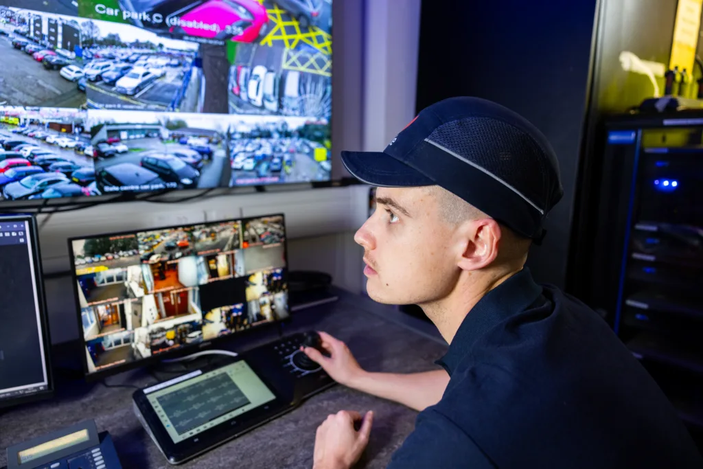 Mitie colleague inspecting CCTV