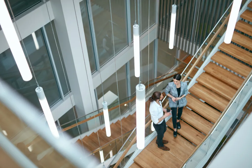 Glass office on the stairs