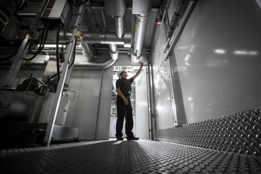 Mitie engineer in a plant room