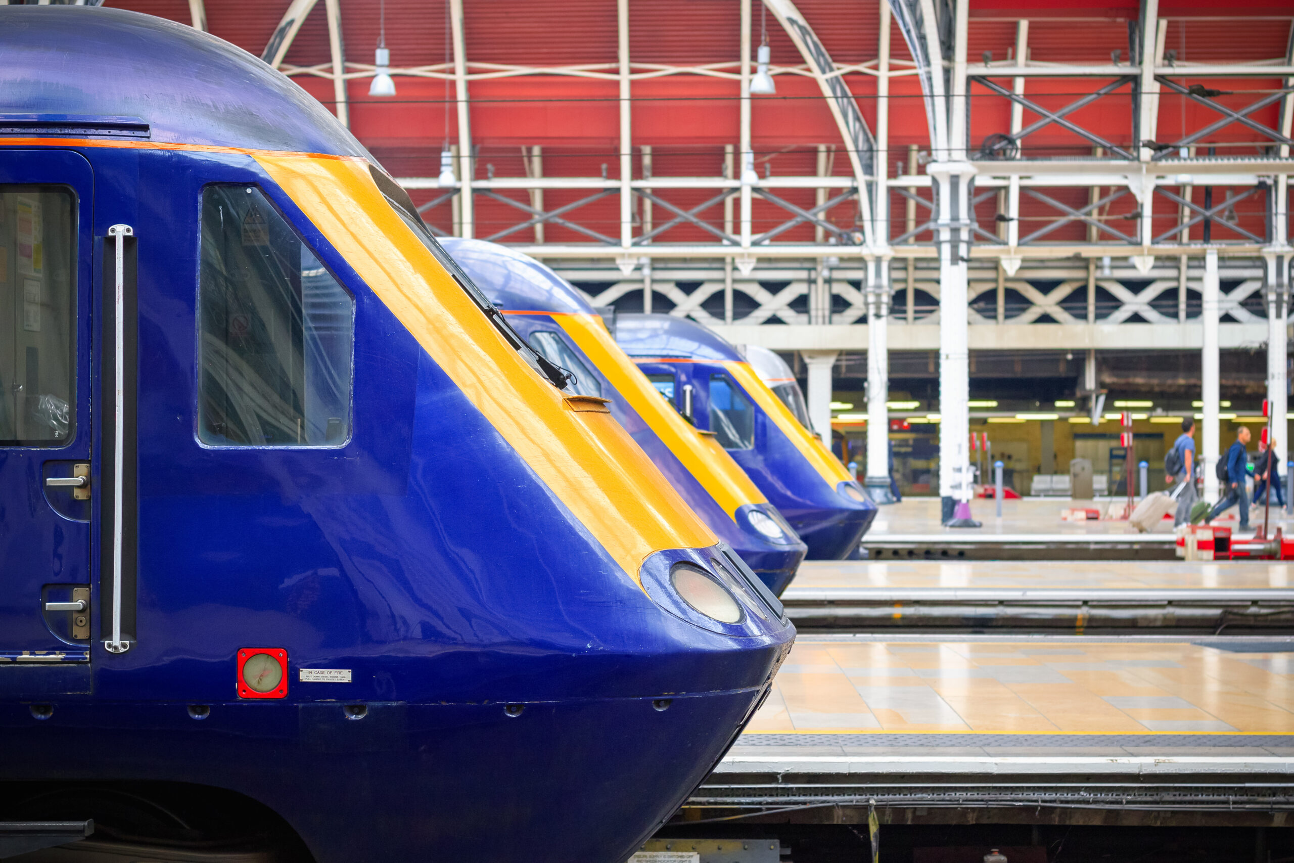 Trains at a railway station