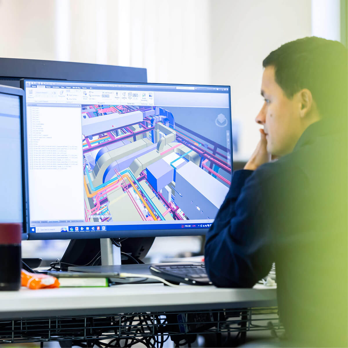 Computer showing 3D project plans