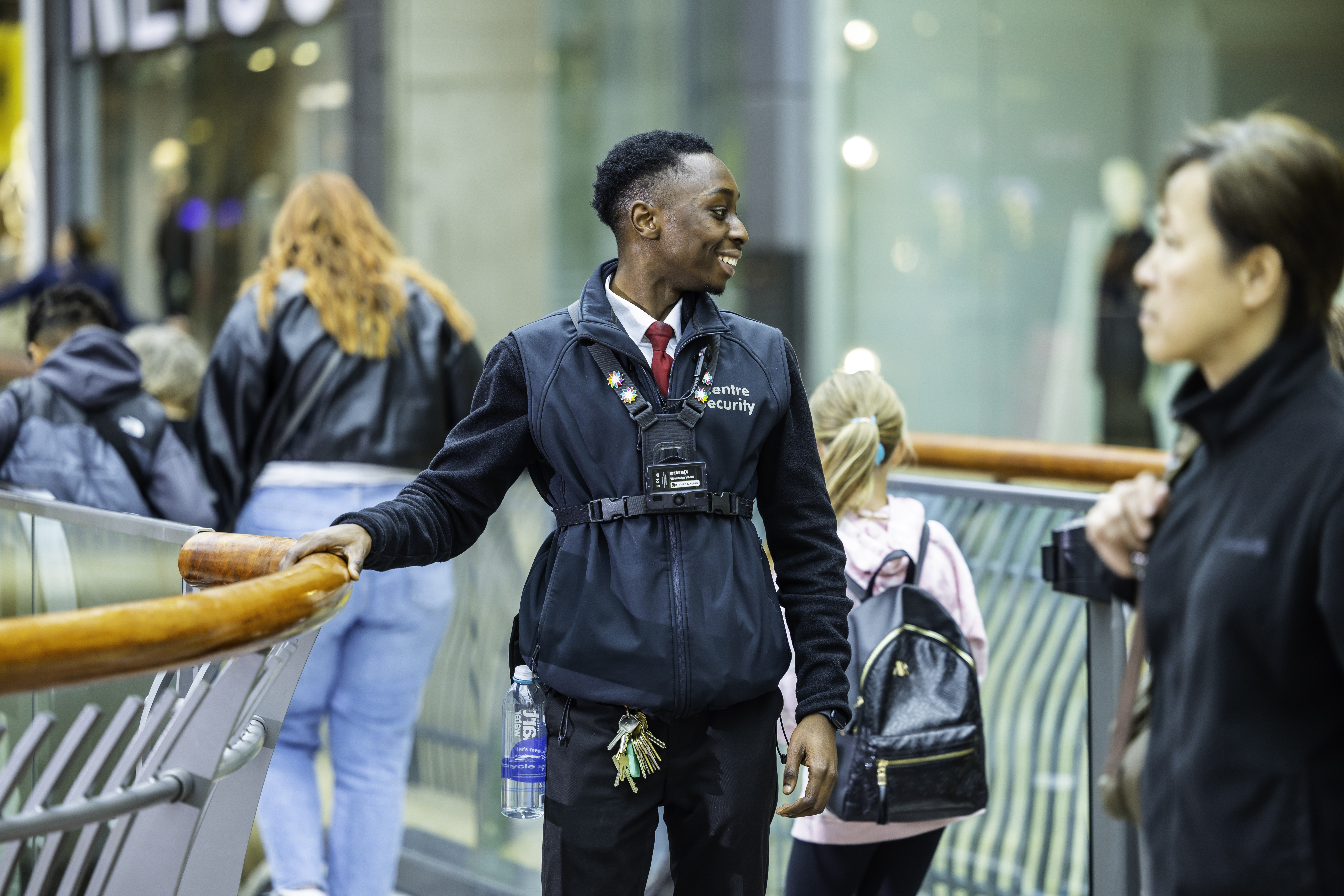 Mitie security guard at the Bullring Shopping Centre