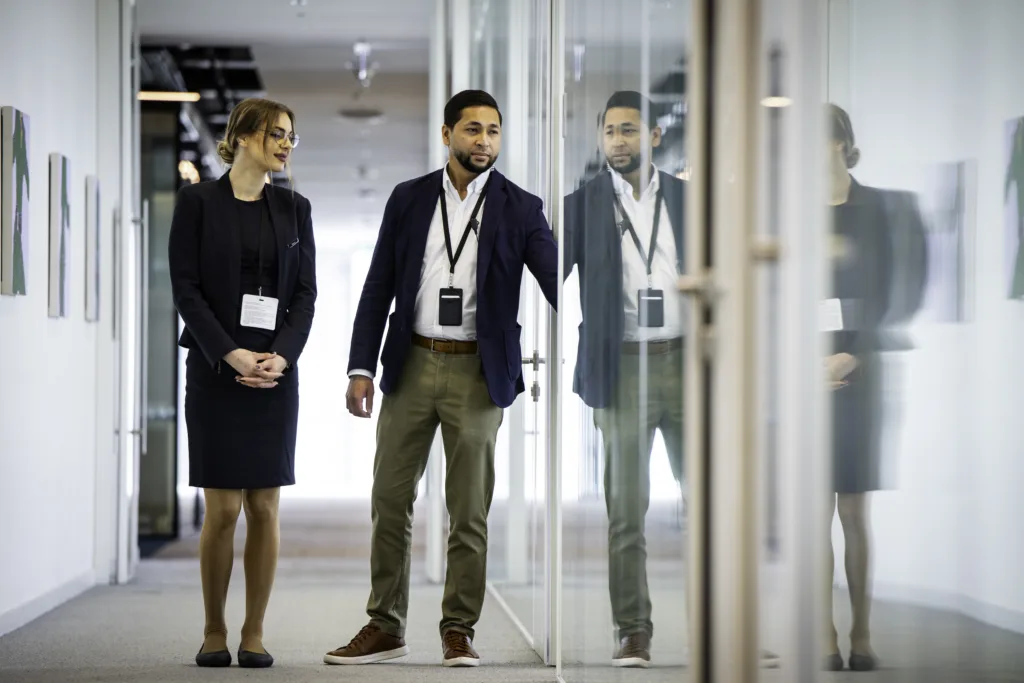 Mitie colleagues in an office