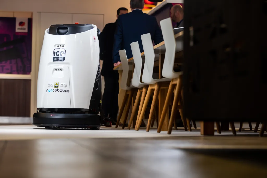 Cleaning robot in an office space