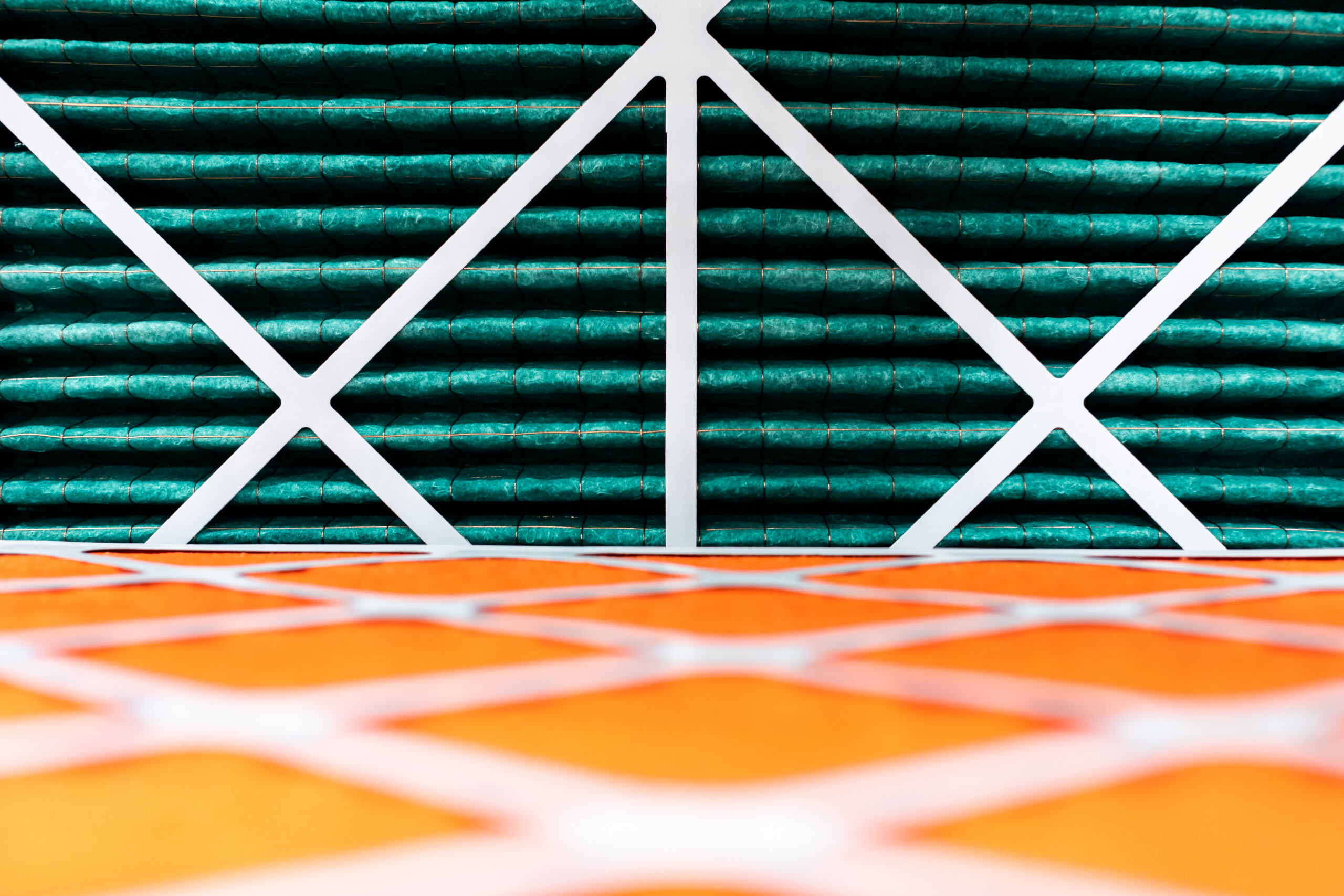 Green and orange protective fabric