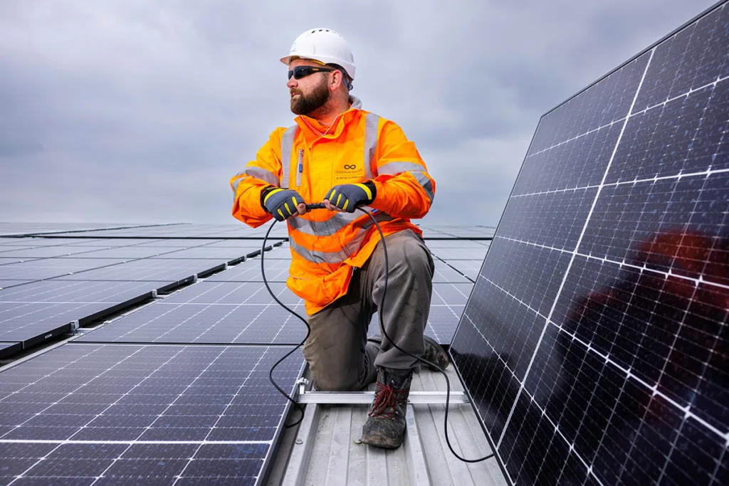 Custom Solar colleague with PV panels