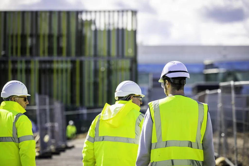 JCA colleagues at a building site - no logos