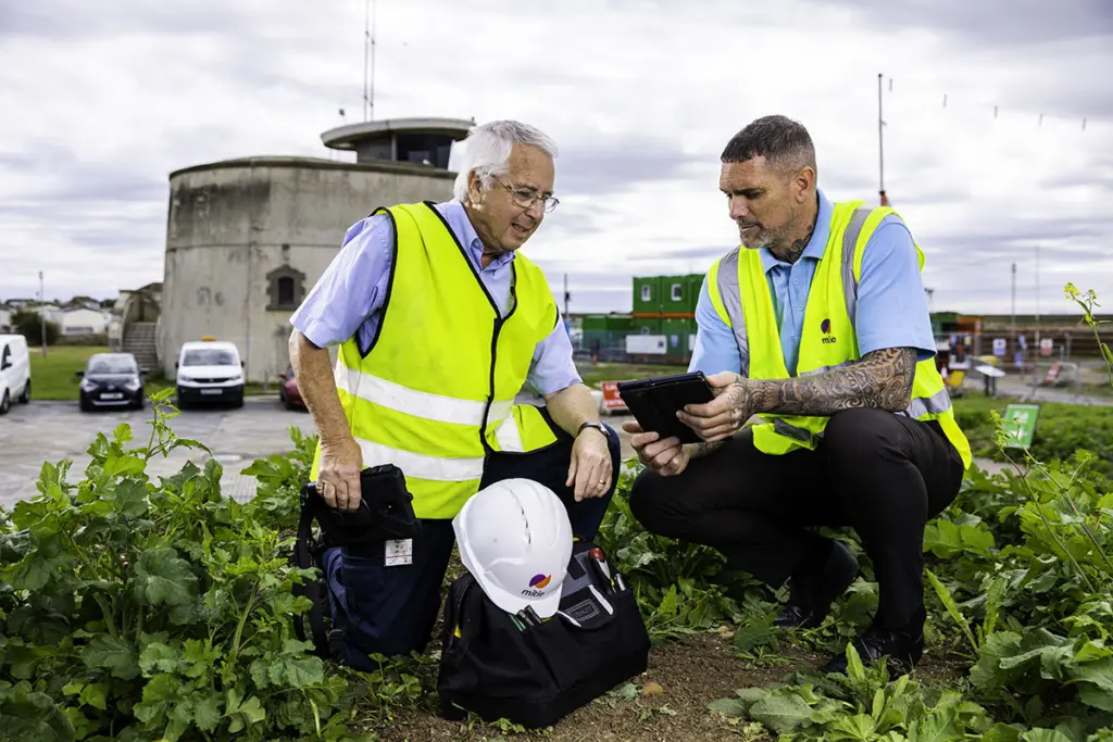 Two Mitie engineers at Martello Tower, Essex