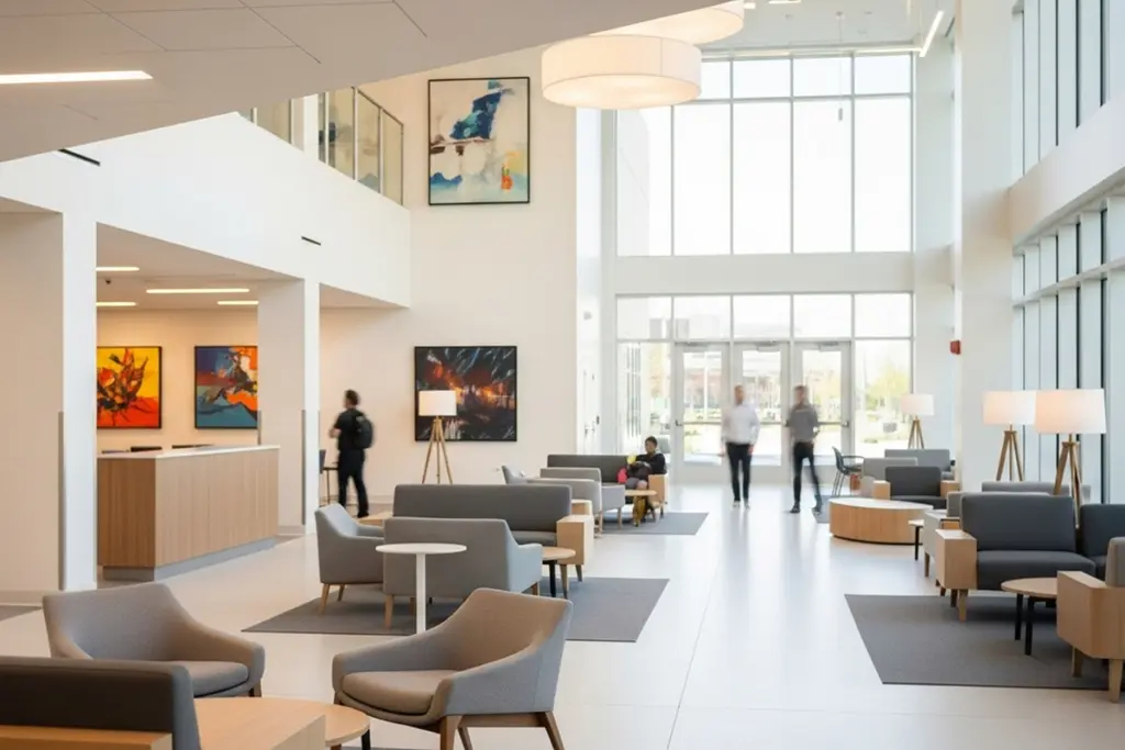 Reception and welcome area for modern office building