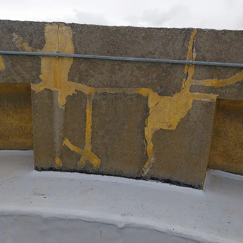 A section of wall before renovation at Martello Tower in Essex