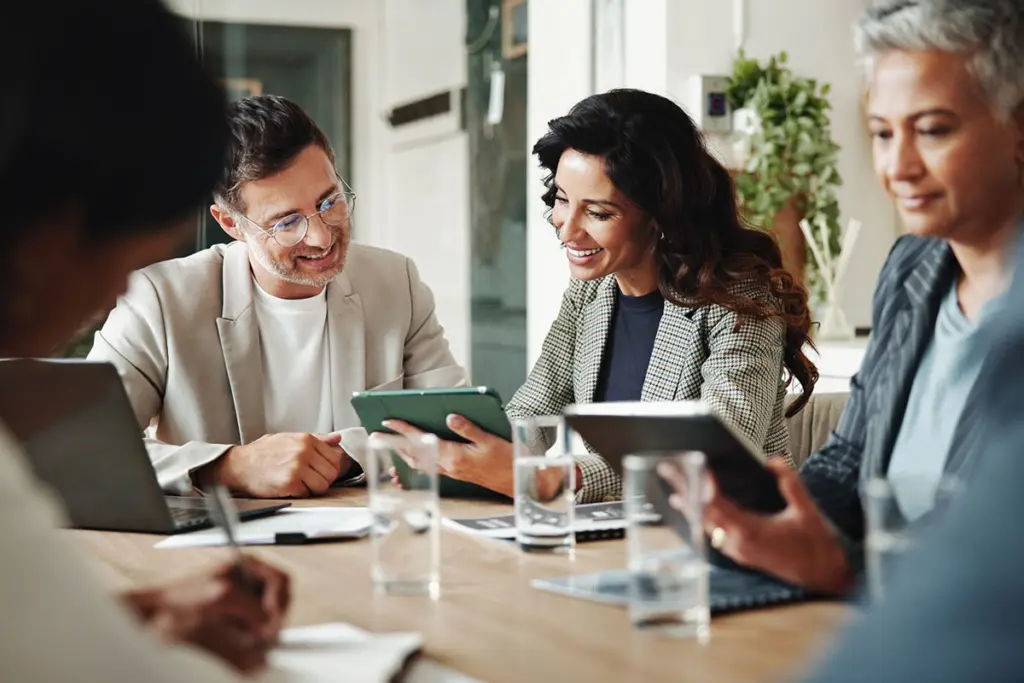 Diverse business meeting in an office