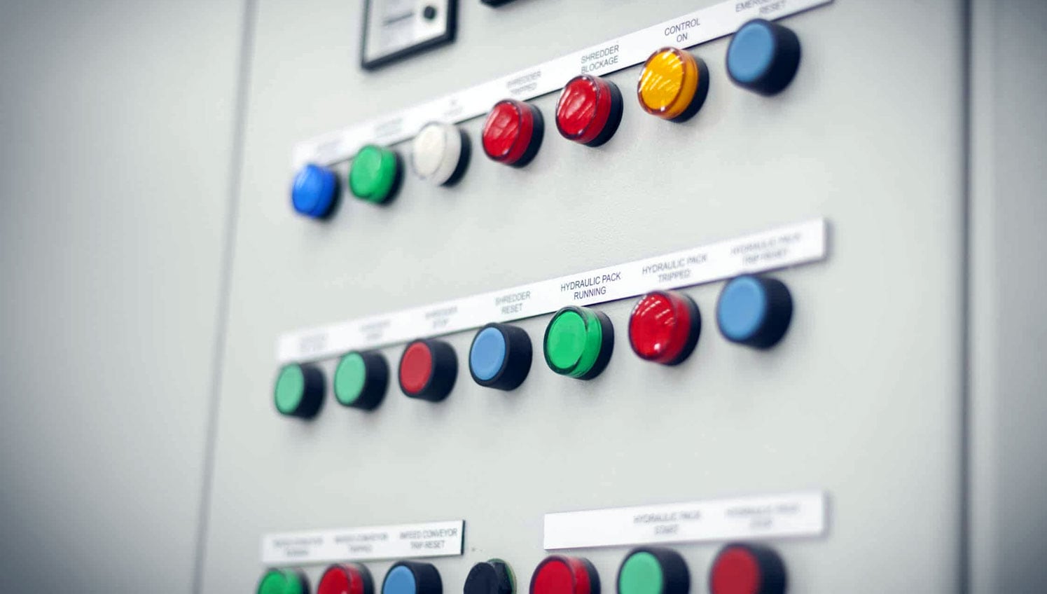 Buttons on a control board.