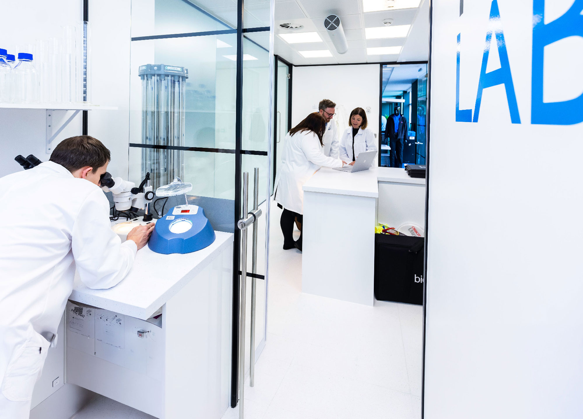 Mitie colleagues in lab.