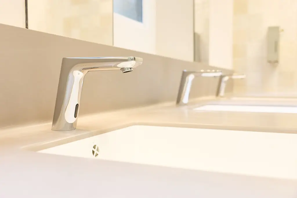 Bathroom sink taps in London's Natural History Museum